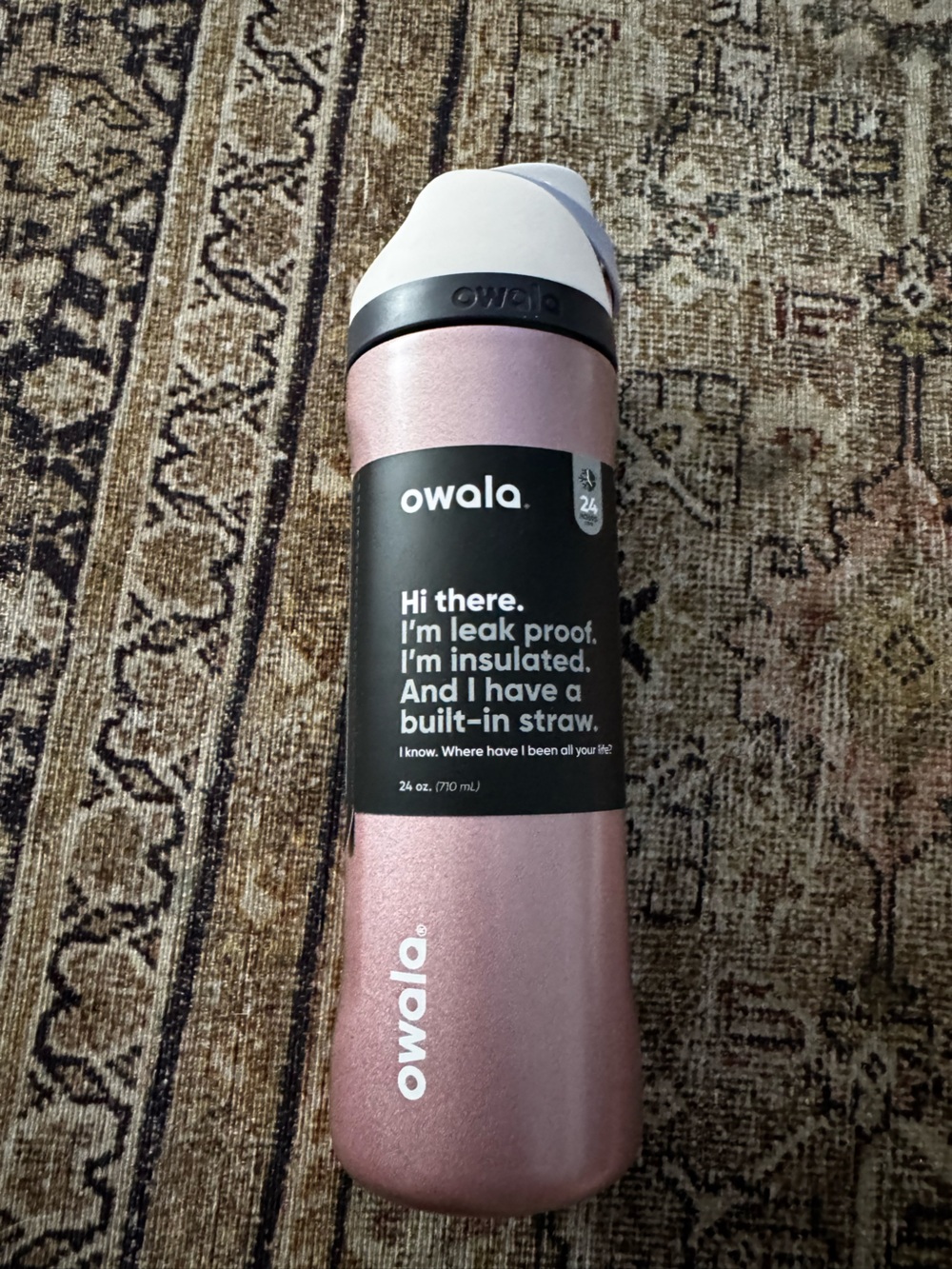 RARE NWT Owala BOSS BABE Insulated Stainless Steel Bottle with Built-In Straw